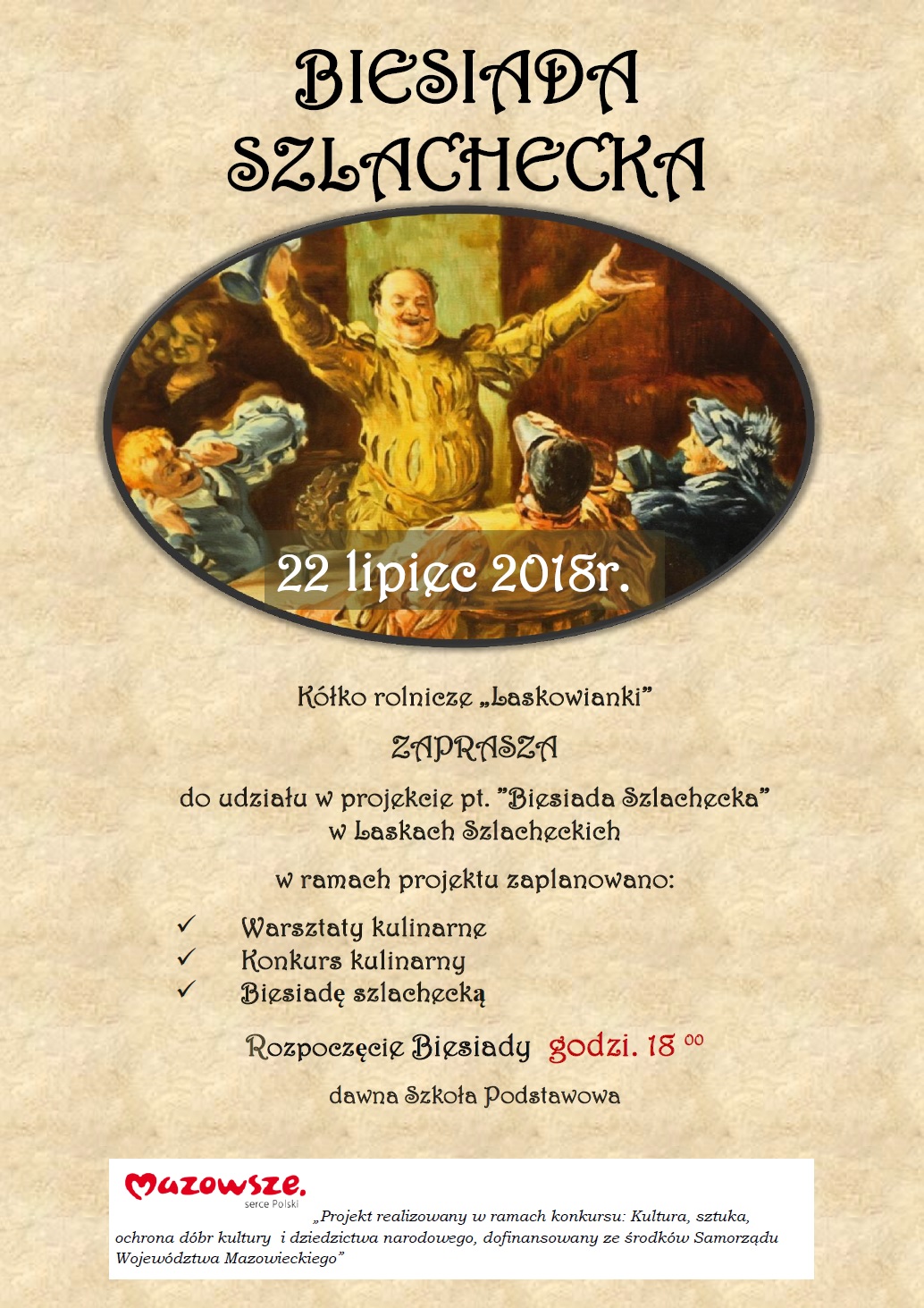 plakat Biesiada Szlachecka w Laskach